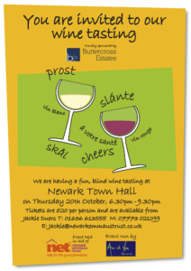 Ann et Vin is hosting a fun wine tasting at Newark Town Hall for Newark Emmaus Trust