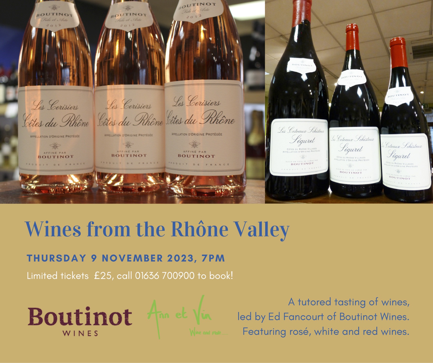 Rhône Valley wine tasting at Ann et Vin